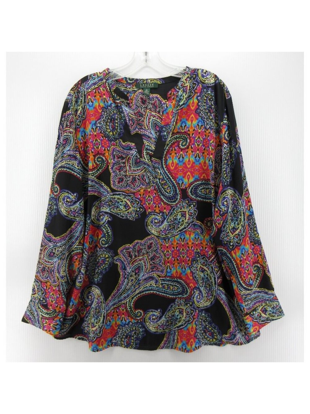 Lauren Ralph Lauren Top 1X Plus Blouse Paisley Pullover Colorful